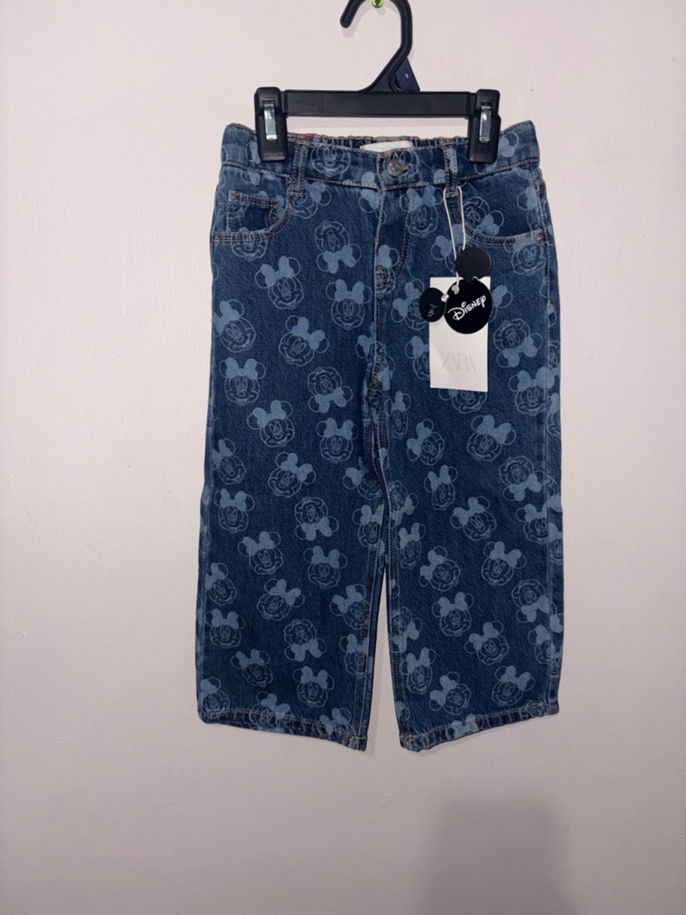 Zara Kids Denim Jeans with Light Blue Minnie Print
